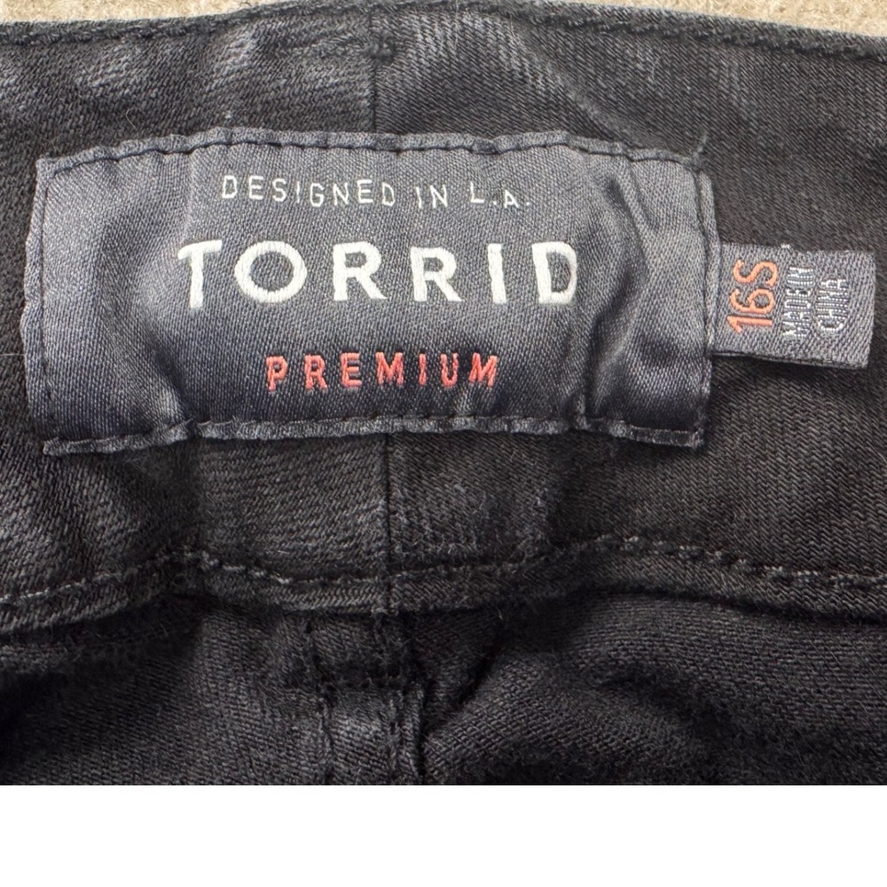 Torrid Black Distressed Ripped Jeggings High Rise Plus Size 16 Short - Picture 8 of 15